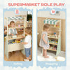 Qaba Wooden Dishwasher Playset, Play Sink Toys with Faucet, Turning Knobs and Accessories, Gift for Boys Girls Toddlers