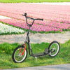 Kids Kick Scooter for 5+ Year Old, Kids Ride on Toy w/ 16'' Inflatable Wheel Dual Brakes, Black