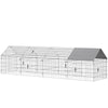 Metal Chicken Coop, Large Chicken Run with Water-Resistant & Anti-UV Cover for 2-3 Hens, Outdoor Hen House with 4 Doors