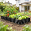 12 x 4 x 1ft Galvanized Raised Garden Bed, Reinforced Outdoor Planter Box with Open Bottom, Black