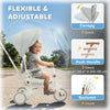 Qaba 7 in 1 Toddler Tricycle with Safety Harness, Adjustable & Removable Parent Handle, Canopy, Storage Bag, Brake, Pink