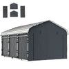 Carport Replacement Canopy Cover Sidewalls for 12' x 20' Carport, UPF50+ Waterproof Garage Car Shelter Tarp, Dark Grey