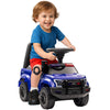 Kids Ride On Sliding Car with Hidden Under Seat Storage, Ride On Police Car for Toddler with Megaphone, Anti Dumping Device, Removable Backrest, Foot-to-Floor Design, Blue