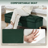 Storage Ottoman with Lid, Velvet Upholstered Storage Bench with Wood Legs for Living Room, Dark Green