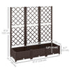 Raised Garden Bed with Trellis, PE Rattan Flower Bed with Drainage Holes and Drain Plugs, 47