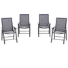 2-Piece Folding Chair Set for Relaxing on Patio Balcony Garden, Comfortable Outdoor Furniture with Armrests, Dark Grey