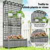 Wood Planter with Trellis for Vine Climbing, Raised Garden Bed, Privacy Screen for Backyard, Patio, Deck, Dark Grey