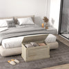 31.5 Inches Storage Chest, Storage Trunk with Safety Hinge, Wooden Box for Living Room, Natural Wood Grain