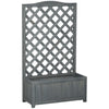 Wood Planter with Trellis for Vine Climbing, Raised Garden Bed to Grow Vegetables for Backyard, 28