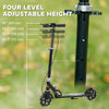 Qaba Scooter for Kids Ages 3-8 with Light Up Wheels, Adjustable Handlebar, Rear Brake & Handbrake for Girls and Boys, Black