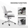 360° Swivel Office Chair Task Chair, Breathable Fabric Computer Chair with Flip-up Arms and Adjustable Height, Grey