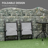 Folding Outdoor Bistro Set, Patio Table and Chairs with Reclining Backrest and Round Dining Table, Grey