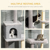 Cat Tree Floor to Ceiling Cat Tower Height Adjustable( 85-101 Inches), Tall Large Cat Climbing Activity Center with Scratching Posts Cat Condo Cozy Bed, Grey