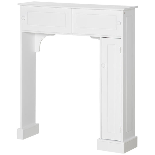 Modern Over The Toilet Storage, Bathroom Cabinets Over Toilet with 2 Sliding Doors, 3 Adjustable Shelves, White