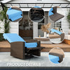 Outdoor Rattan Wicker Lounge Chair with Footrest & Soft Cushion for Patio, Garden, Backyard