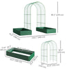 Metal Raised Garden Bed with Trellis for Climbing Plants, Galvanized Garden Bed Kit Outdoor Garden Box with Trellis