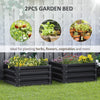 2' x 2' x 1' 2-Pieces Raised Garden Bed with Galvanised Steel Frame for Vegetables, Flowers, Herbs, Grey