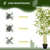 4FT Artificial Bamboo Tree Faux Decorative Plant in Nursery Pot for Indoor Décor