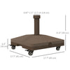 Square Parasol Base, Portable Umbrella Stand with Wheels, Water or Sand Filled, for Φ0.75