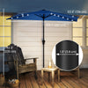 Half Outdoor Patio Umbrella with Solar LED Lights Half Umbrella with Crank 105.1
