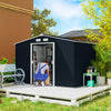9.1'x6.4'x6.3' Garden Storage Shed w/ Foundation Kit Metal Tool Storage House w/ Double Doors
