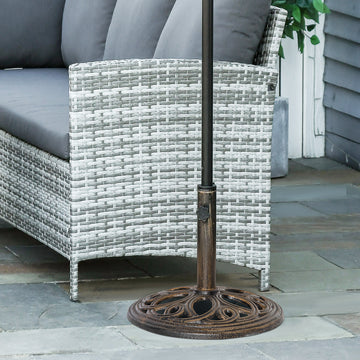 25lbs Cast Iron Round Patio Umbrella Base Stand, Umbrella Holder for Outdoor, Patio, Garden, Deck and Beach, Fit Dia. 1.5