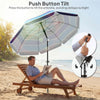Beach Umbrella Adjustable Tilt Sunshade with Foldable Table Cup Holder 78