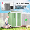 Outdoor Storage Shed, Steel Lean-to Shed with Adjustable Shelf, Lock, Gloves, 5'x3'x6'