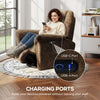 Power Recliner Chair, Fabric Upholstered Recliner Chair with USB Ports, Swivel and Rocking Function, Footrest
