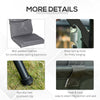 3 Seat Outdoor Swing Chair Steel Swing Bench Porch Swing With Adjustable Canopy, Coffee Tables and Cushion for Patio Garden, Dark