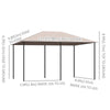 13'x 10' Soft-top Steel Patio Gazebo Canopy Party Tent with 6 Removable Curtains and Drainage Holes
