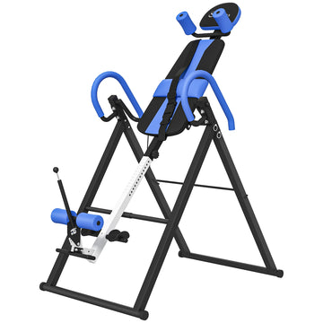 Soozier Folding Inversion Table, 20°/40°/60° Adjustable, with Safety Belt and Waist Pad for Back Pain Relief