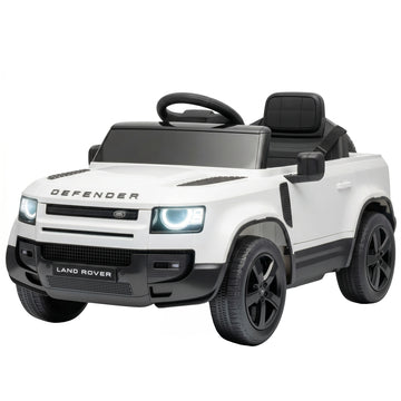 Qaba 12V Ride on Car Licensed Land Rover with Remote, Suspension, Slow Start, 3 Speeds, Lights, Music, Horn for 3-5, White