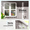 7' x 4' Galvanised Steel Outdoor Storage Shed, Garden Shed with Window, Lockable Wide Door and Air Vents, Grey