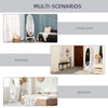 Floor Standing Mirror Full Length Mirror with Adjustable Angle Oval Frame for Dressing Room Bedroom Living Room White