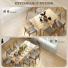 Modern Extendable Dining Table, 55.1 x 31.5 in, for 6-8 People, Expandable Dining Table for Kitchen, White