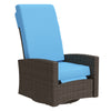 Outdoor Rattan Wicker Lounge Chair with Footrest & Soft Cushion for Patio, Garden, Backyard