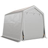 7.9' x 6.6' Garden Storage Tent, Patio Storage Shelter w/ Metal Frame and Double Zipper Doors, Light Grey