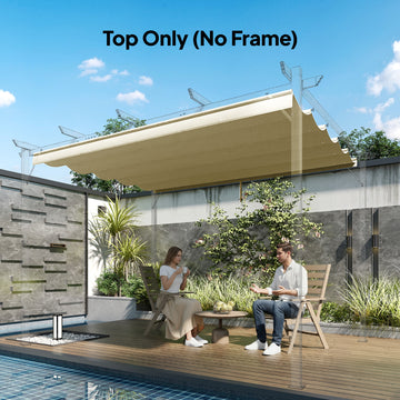 8.5' x 11.5' Retractable Pergola Canopy Replacement, Fit 10' x 13' Frame, Pergola Cover Replacement Top Only, Beige