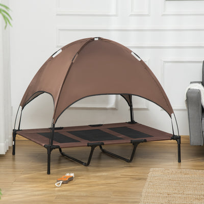 Elevated Dog Bed with Canopy, Portable Raised Dog Cot for XL Sized Dogs, Indoor & Outdoor, 48