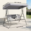3 Seater Porch Swing Convertible Swing Chair Bed Cushioned