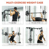 Soozier 3 In 1 Smith Machine Power Rack with Cable Crossover System, Pull up Station, 16-Level Squat Rack and Barbell Bar