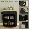 Rolling Island with Wheels for Kitchen, Kitchen Island on Rollers with Power Outlets, Drawer and Doors