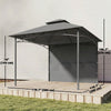 10' x 10' Patio Gazebo, Double Roof Outdoor Gazebo Canopy Shelter with Storage, Hook, Metal Frame, Dark Grey