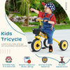Tricycle for Toddler 2-5 Year Old Girls and Boys, Toddler Trike with Adjustable Seat, Basket, Bell, Yellow