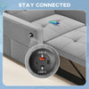 Convertible Chair Bed, Pull Out Sleeper Chair with USB, Adjustable Backrest, Small Velvet Futon Sofa Bed