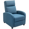 Single Recliner Sofa, Manual Home Theater Seating, Single Reclining Sofa Chair with Padded Seat for Living Room, Blue