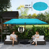 15ft Double-sided Patio Umbrella with Twin Canopy, Extra Large Outdoor Parasol with Crank for Pool, Deck, Market, Wine Red