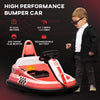Kids Bumper Car, 6V 360° Rotation Electric Ride on Car, Twin Motors Battery Powered Toy with Music, Horn and Lights, Safety Belt, for Boys and Girls Aged 18-48 Months - Pink