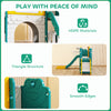 Qaba 7 in 1 Toddler Slide with Basketball Hoop, Climbing Frame, Telescope, Drawing Board, Storage Box for Ages 1-3